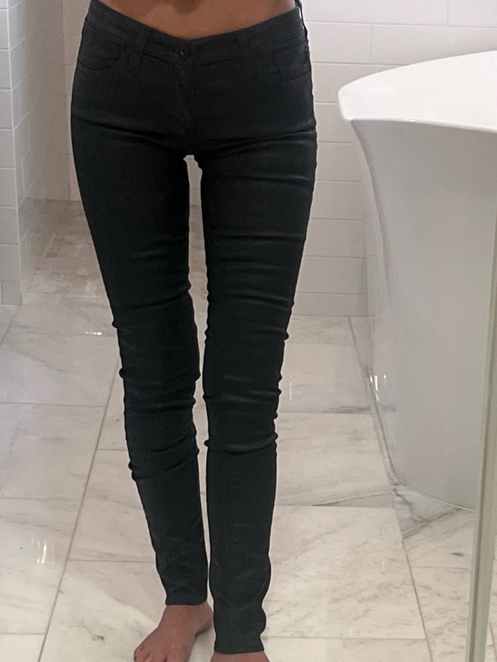AG Coated Grey Women’s Skinny Jeans